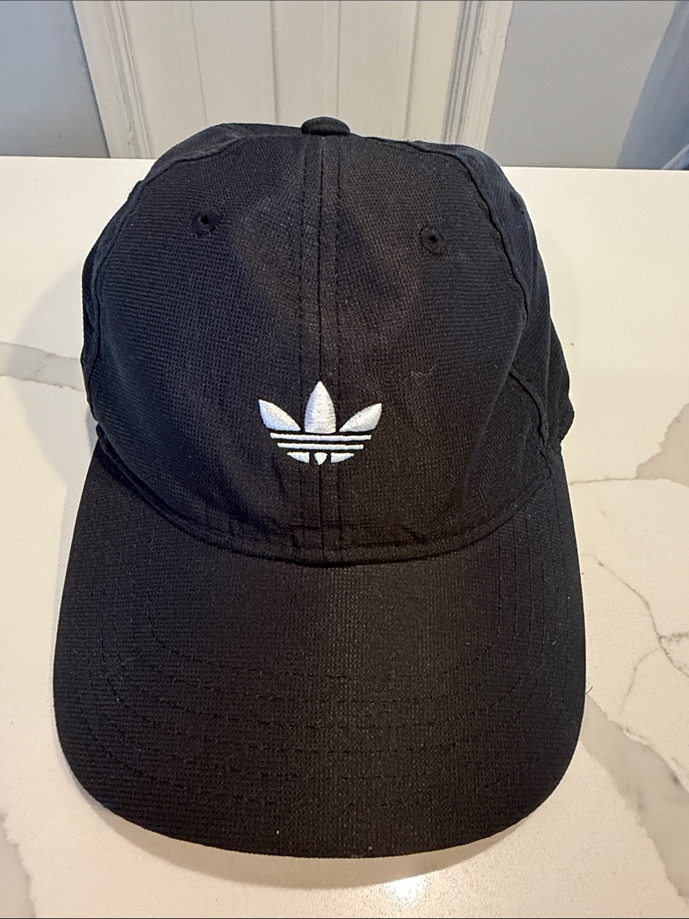 adidas originals Black Cap with White Trefoil Logo- Velcro adjustable back